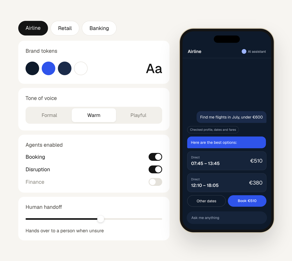 AI customer copilot interface